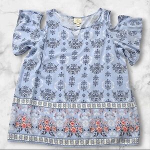 St. Johns Bay Floral Woman's Blouse Shirt Top Size Large (L) C92